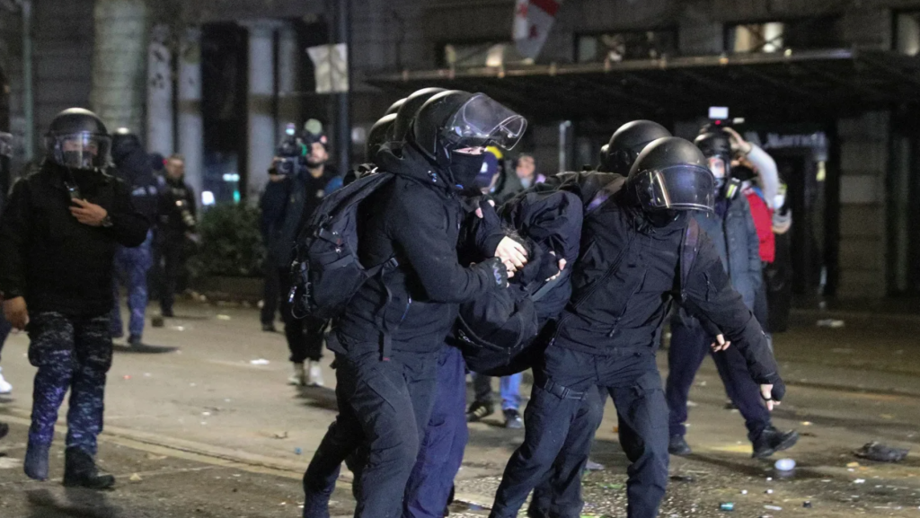 Protests Erupt in Georgia Over Halted EU Negotiations, Leaving Dozens Injured